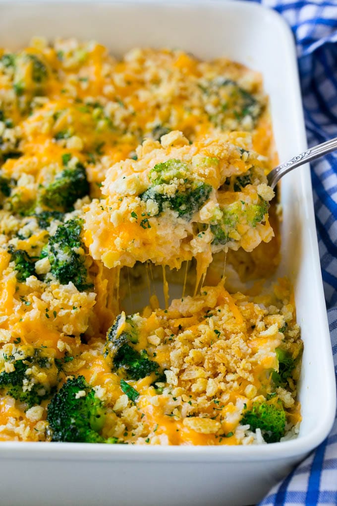 easy cheese(y) and broccoli casserole