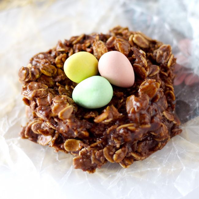 No Bake Birds Nest Cookies